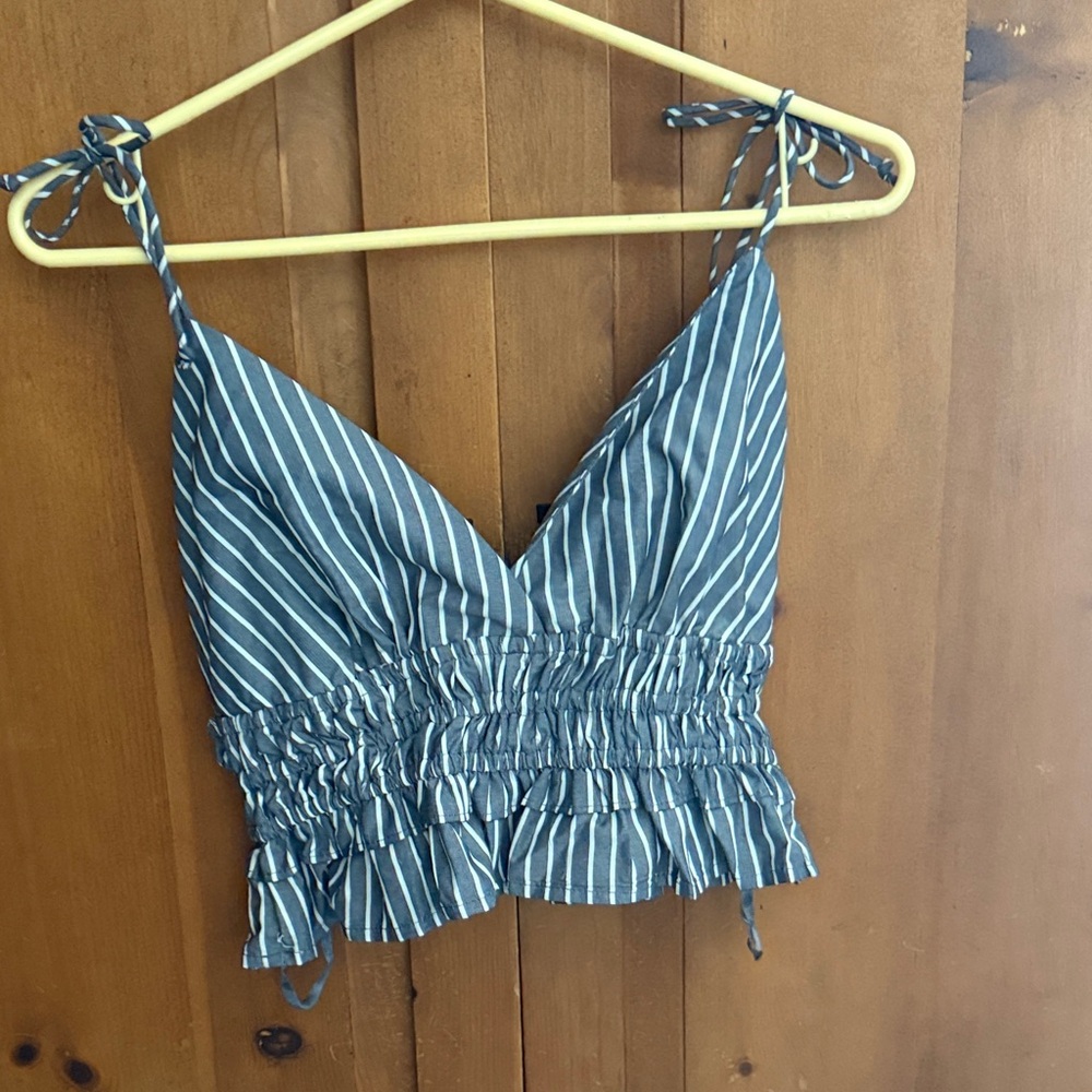 Striped Blue Crop Top